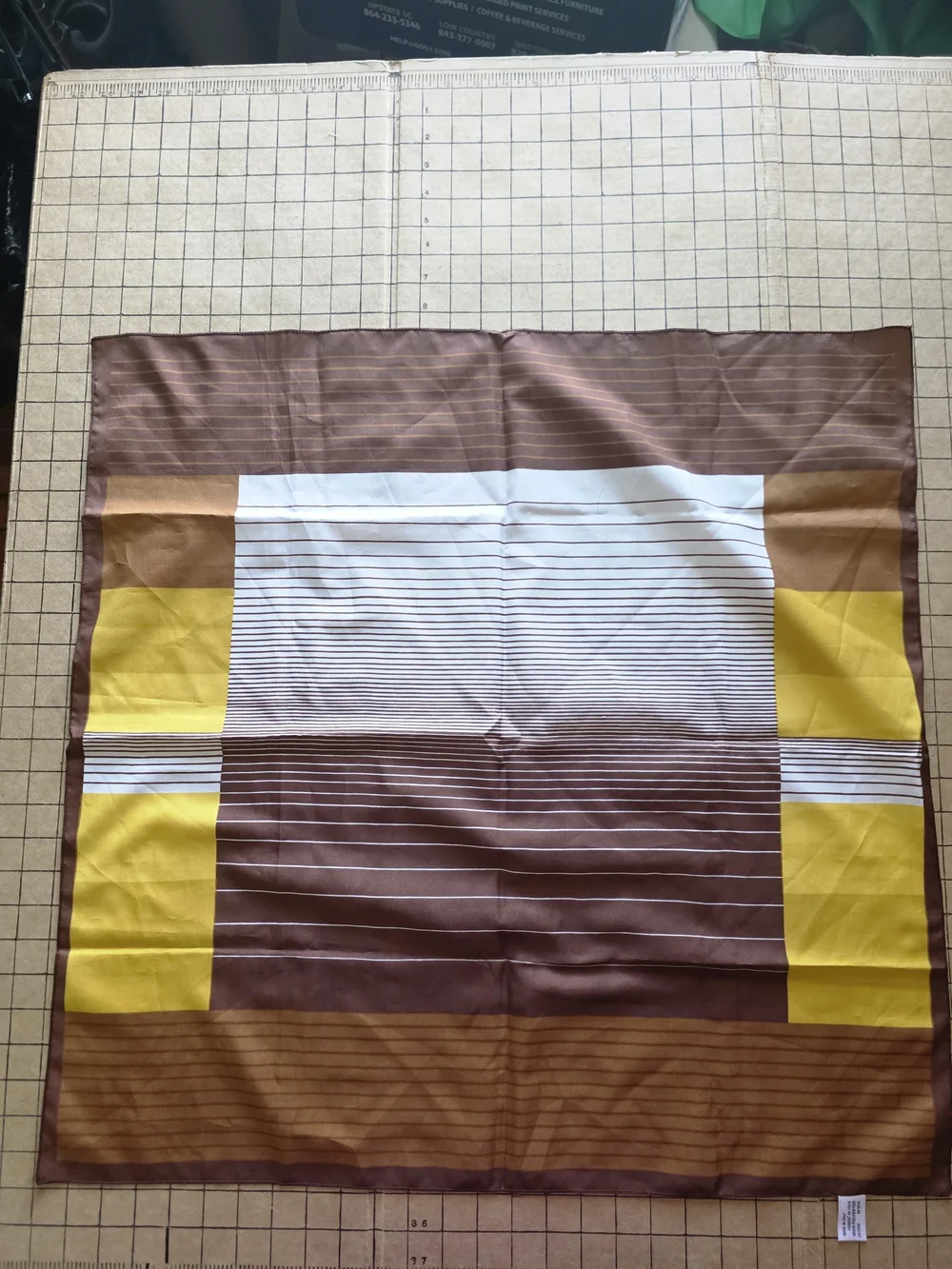 Vintage 70s Knirps Geometric Rain Scarf Italy Mod Style Babushka 26x26 Rainwear